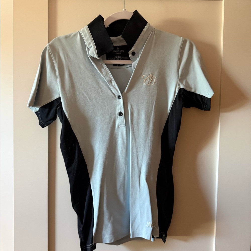 Blue riding polo